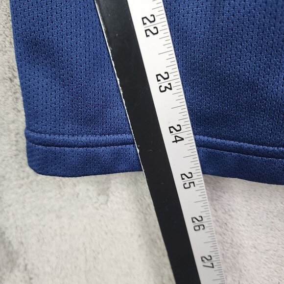 Mens Adidas Blue Athletic Track Pants w/ 3 White Stripes Hi Rise Size L - Picture 14 of 16